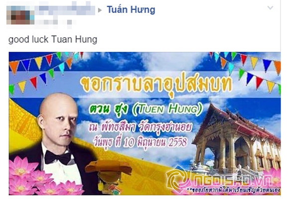 Tuấn Hưng cạo trọc đầu,Tuấn Hưng,báo chí Thái thách thức Tuấn Hưng,cư dân mạng chế ảnh Tuấn Hưng