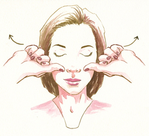 massage mặt,cách massage mặt,massage mặt giảm nếp nhăn,massage mặt chống chảy xệ
