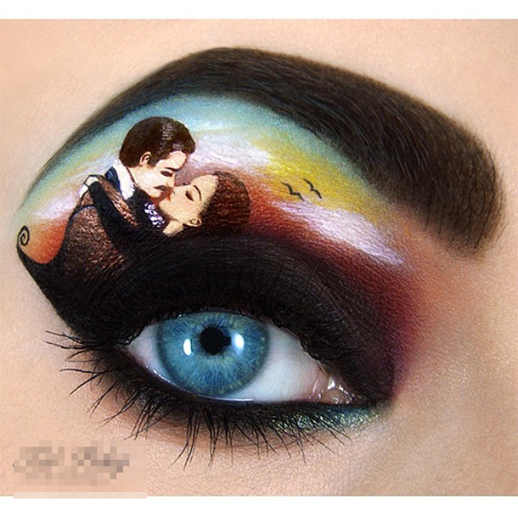 tác phẩm nghệ thuật trên mí mắt,vẽ tác phẩm nghệ thuật trên mí mắt,cô gái Tal Peleg