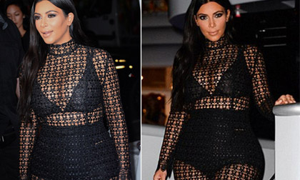 Kim Kardashian, Kim Kardashian thời trang, Kim siêu vòng ba, bà bầu Kim, Kim áo xuyên thấu, tin tuc sao