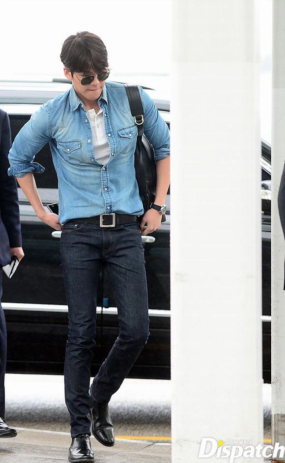 Kim Woo Bin, thời trang Kim Woo Bin, Kim Woo Bin ở sân bay, thời trang, tin ngoi sao