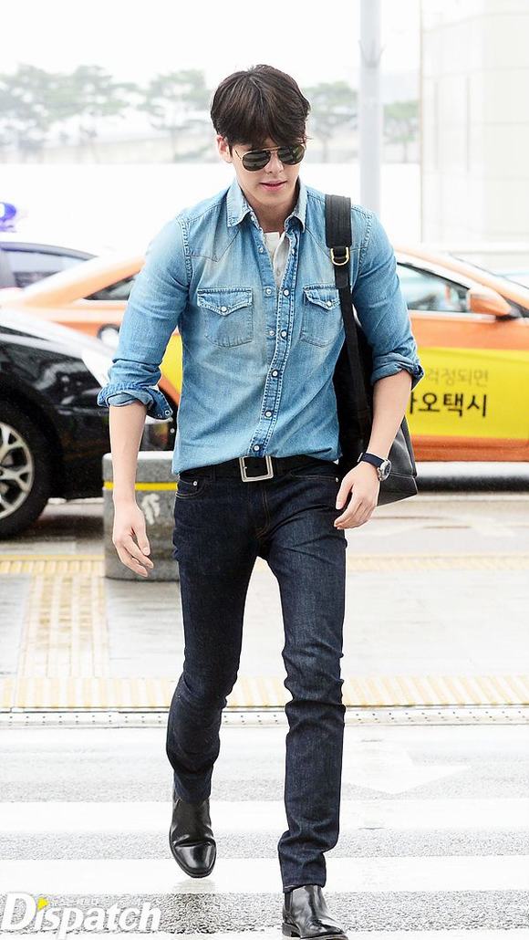 Kim Woo Bin, thời trang Kim Woo Bin, Kim Woo Bin ở sân bay, thời trang, tin ngoi sao