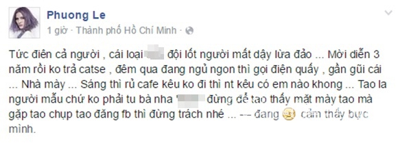 Lê Phương, gái quê Lê Phương, người mẫu bị quỵt tiền, người mẫu bị gạ tình, Lê Phương bị gạ tình, quỵt cát xê, tin ngôi sao