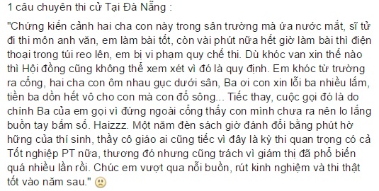 Thí sinh bị đình chỉ, đình chỉ vì bố gọi điện thoại, đình chỉ vì dùng điện thoại, giới trẻ