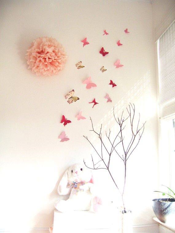 trang trí tường nhà với hình bướm, trang trí tường, trang trí nhà đẹp, nội thất nhà đẹp, thiet kế nội thất, tin ngôi sao