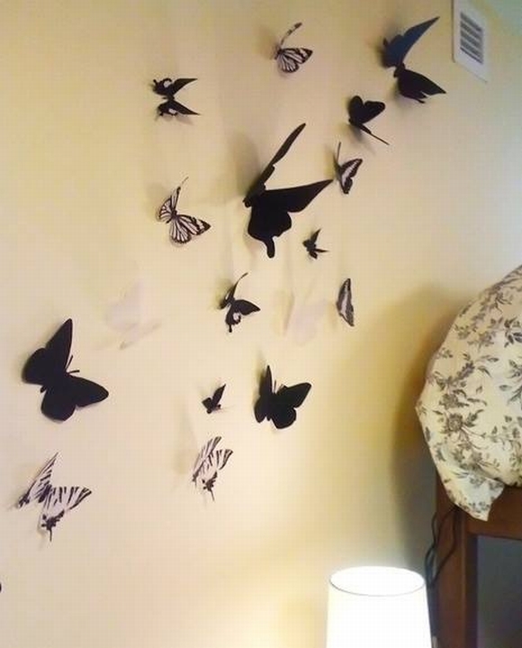 trang trí tường nhà với hình bướm, trang trí tường, trang trí nhà đẹp, nội thất nhà đẹp, thiet kế nội thất, tin ngôi sao