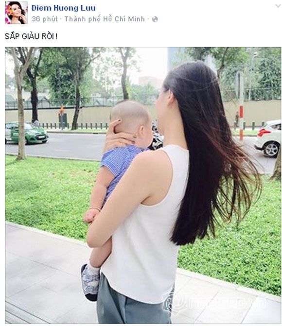 Diễm Hương,Diễm Hương lần đầu khoe con trai,Diễm Hương và Quang Huy,Diễm Hương sinh con,bé Noah, con trai diễm hương