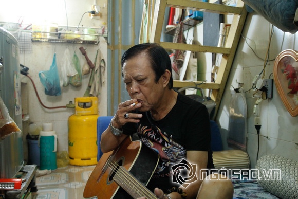 Nhac si vinh su,vua nhac sen vinh su,cuoc song kho nhoc cua vinh su,nhac si vinh su song trong phong 10m vuong