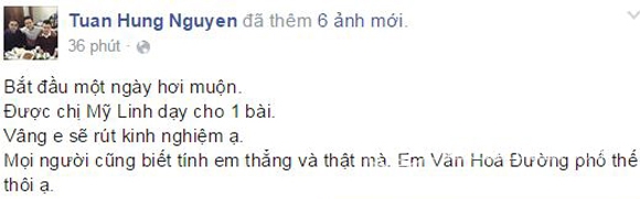 tuan hung, ca si tuan hung, tuan hung tham gia bai hat yeu thich, tuan hung my linh, tuan hung bi my linh day bao, tuan hung len tieng, tin tuc sao