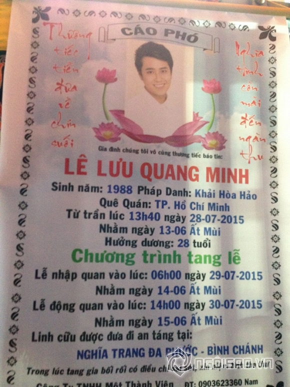 MC Quang Minh, tang lễ MC Quang Minh, đám tang MC Quang Minh, MC Quang Minh qua đời,  tin ngối sao, tin ngoi sao, MC Quang Minh