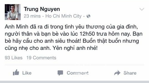 MC Quang Minh, Lê Lưu Quang Minh, MC Quang Minh qua đời, tiểu sử MC Quang Minh, MC Quang Minh qua đời ở tuổi 27