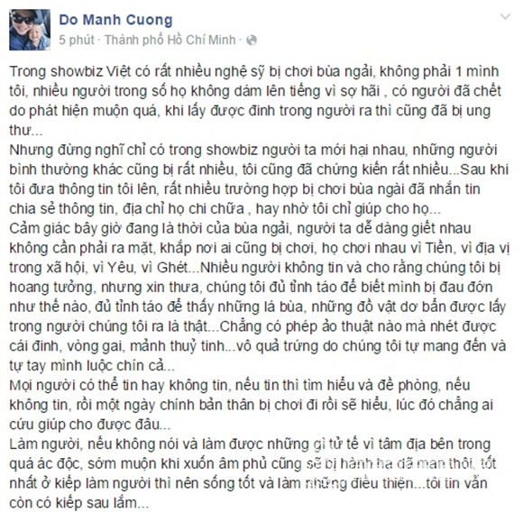 Đỗ Mạnh Cường, Đỗ Mạnh Cường bị chơi ngải, Đỗ Mạnh Cường lên tiếng, nhà thiết kế Đỗ Mạnh Cường, sao chơi ngải, sao bị chơi ngải, tin ngôi sao, tin ngoi sao, Do Manh Cuong, Do Manh Cuong bi choi ngai