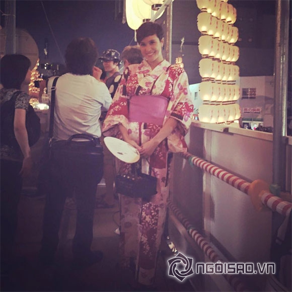 phương mai,phương mai diện Yukata,phương mai sang nhật bản công tác,phương mai dự lễ hội đèn lồng