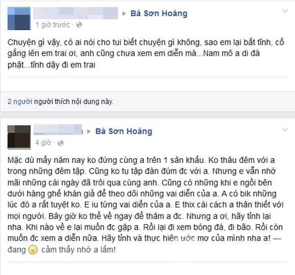 Hoàng Bá Sơn,nam diễn viên trẻ Hoàng Bá Sơn,Hoàng Bá Sơn bất ngờ hôn mê sâu,Hoàng Bá Sơn bất tỉnh,Hoàng Bá Sơn khó sống sót