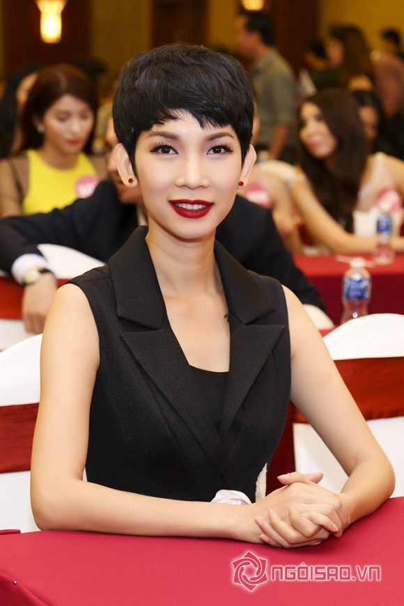 Xuân Lan, Xuân Lan tại họp báo Hoa hậu Hoàn vũ, họp báo hoa hậu hoàn vũ 2015, hhhv