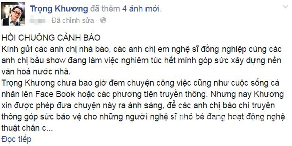 hoc tro dam vinh hung, hoc tro dam vinh hung bi de doa den tinh mang, dam vinh hung, trong khuong, ca si trong khuong, tin tuc sao