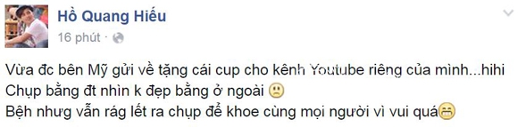 ho quang hieu, ho quang hieu nhan nut play, ho quang hieu nhan cup, ho quang hieu nhan cup tu youtobe, ho quang hieu va youtobe, tin tuc sao