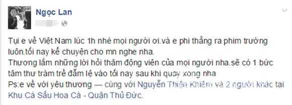 Ngọc Lan, Ngọc Lan an toàn về nước, Ngọc Lan đi Thái Lan, Ngọc Lan bị kẹt ở Thái Lan, tin ngôi sao, tin ngoi sao, Ngoc Lan, diễn viên Ngọc Lan
