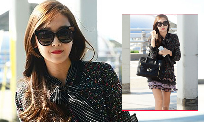 Jessica,cựu thành viên nhóm SNSD,SNSD,Jessica ăn mặc đơn giản,Jessica đẹp rạng ngời ở sân bay,Jessica trên đường đi Nhật Bản,Jessica nổi bật tại sân bay,sao Hàn
