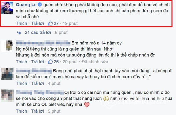 Quang Lê, ca sĩ Quang Lê, Quang Lê không đội mũ bảo hiểm, scandal Quang Lê, Quang Lê bị ném đá, Quang Lê và Đàm Vĩnh Hưng, sao việt