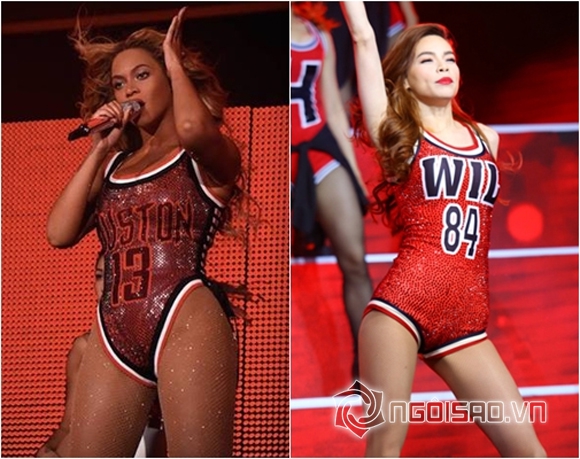 Hà Hồ,Hà Hồ nhái trang phục Beyoncé,Hà Hồ nhái vũ đạo Beyoncé,Beyoncé,Hà Hồ tại Giọng hát Việt 2015,sao Việt