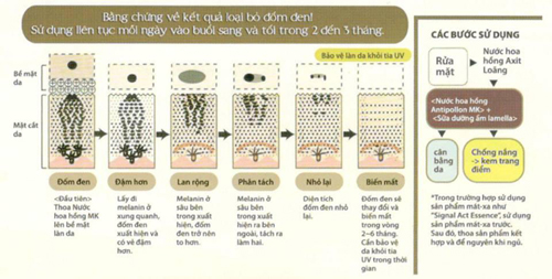 Mỹ phẩm Vivant Joie, Mỹ phẩm giúp da trắng hồng, Làm mờ vết nám
