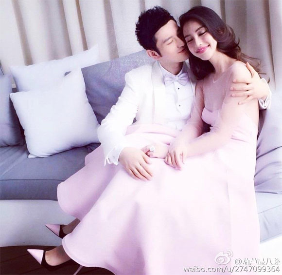 huỳnh hiểu minh,huỳnh hiểu minh và angela baby phát hành tem cưới,huỳnh hiểu bị chế nhạo,sao hoa ngữ
