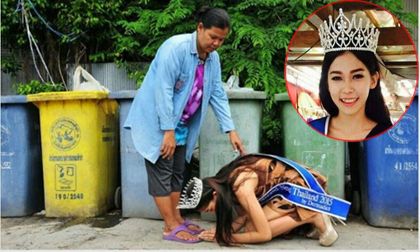 Hoa hậu Bikini Hoàn vũ Thái Lan,Sunannipar Kritsanasuwan,Sunannipar Kritsanasuwan quỳ gối cho mẹ giẫn chân lên đầu,Sunannipar Kritsanasuwan thi Hoa hậu Bikini Hoàn vũ,sao Thái Lan