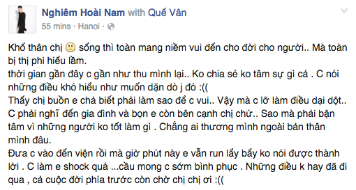 Quế Vân, Quế Vân tự tử, Quế Vân giả vờ, ca sĩ Quế Vân, sao việt, scandal, ngôi sao, tự tử