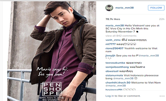 sao Thái, Mario Maurer, Mario Maurer gửi lời chào fan Việt, Mario Maurer sang Việt Nam