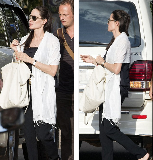 Angelina Jolie,Angelina Jolie đưa hai con đi mua sắm,Angelina Jolie đi mua sắm ở Campuchia,Angelina Jolie quay phim mới,Angelina Jolie yêu trẻ con,sao Hollywood