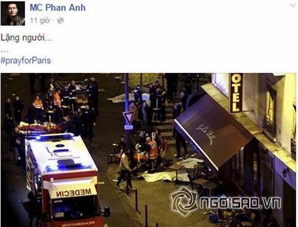 khủng bố ở Paris, chia sẻ nỗi đau với khủng bố ở paris, sao việt, sao việt cầu nguyện cho paris, nạn nhân khủng bố ở Paris, tin, bao