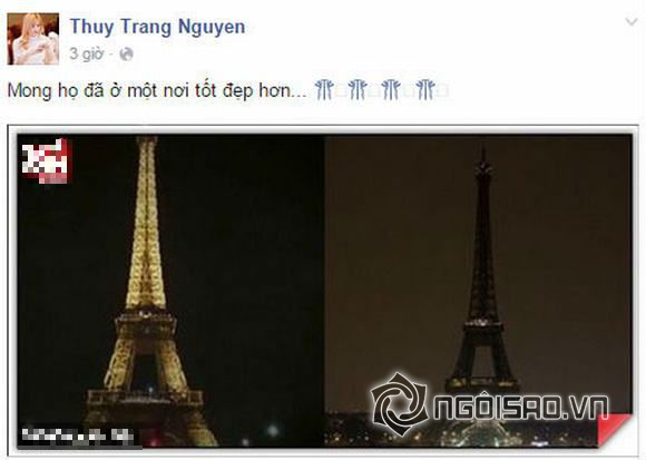 khủng bố ở Paris, chia sẻ nỗi đau với khủng bố ở paris, sao việt, sao việt cầu nguyện cho paris, nạn nhân khủng bố ở Paris, tin, bao
