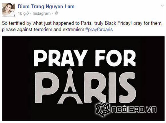 khủng bố ở Paris, chia sẻ nỗi đau với khủng bố ở paris, sao việt, sao việt cầu nguyện cho paris, nạn nhân khủng bố ở Paris, tin, bao