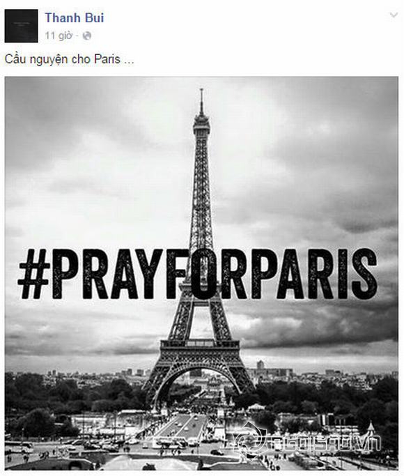 khủng bố ở Paris, chia sẻ nỗi đau với khủng bố ở paris, sao việt, sao việt cầu nguyện cho paris, nạn nhân khủng bố ở Paris, tin, bao