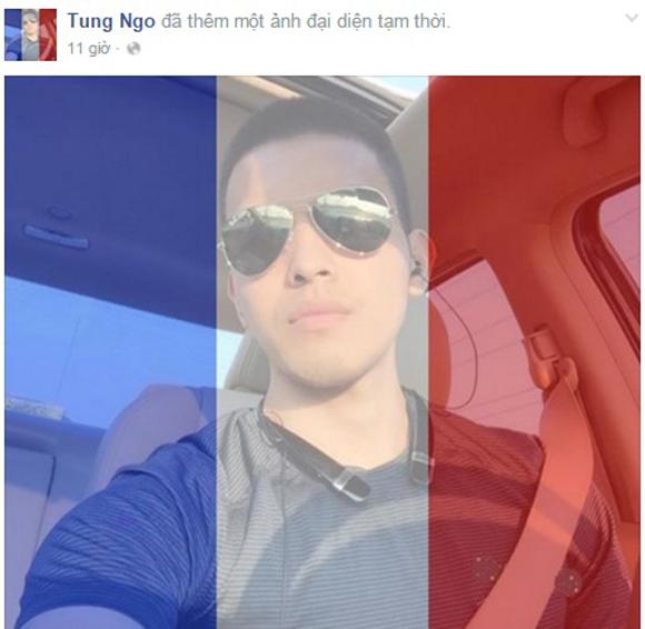 Đổi hình đại diện cầu nguyện cho nước Pháp, Sao Việt, Đặng Thu Thảo, Nam vương Tùng Ngô