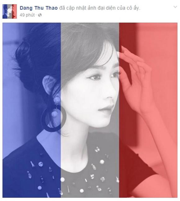 Đổi hình đại diện cầu nguyện cho nước Pháp, Sao Việt, Đặng Thu Thảo, Nam vương Tùng Ngô