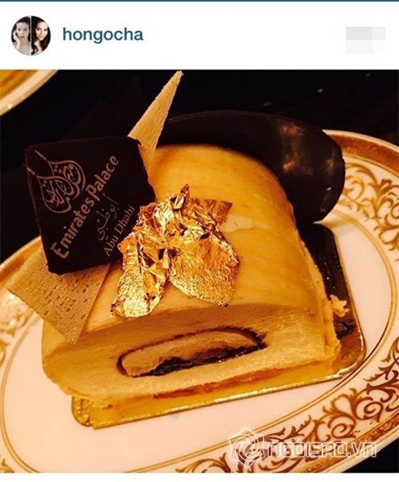 hà hồ,hà hồ khoe bánh dát vàng,hà hồ nghỉ dưỡng dubai,scandal của hà hồ,hà hồ và đại gia kim cương