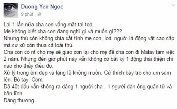 Dương Yến Ngọc, chồng Dương Yến Ngọc, Dương Yến Ngọc ly hôn chồng, con Dương Yến Ngọc, sao Việt