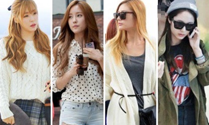 bộ ba TaeTiSeo,bộ ba TaeTiSeo tại sân bay,thời trang của bộ ba TaeTiSeo,nhóm snsd,sao hàn