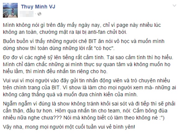 Thùy Minh, Những kẻ lắm lời, Thùy Minh bị chỉ trích, Thùy Minh lên tiếng, VJ Thùy Minh, tin ngôi sao, Thùy Minh bị chê kém văn hóa, Thuy Minh