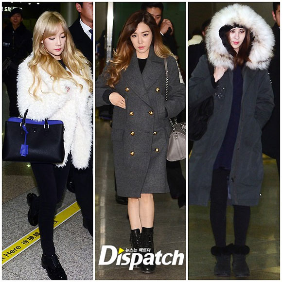 bộ ba TaeTiSeo,bộ ba TaeTiSeo tại sân bay,thời trang của bộ ba TaeTiSeo,nhóm snsd,sao hàn
