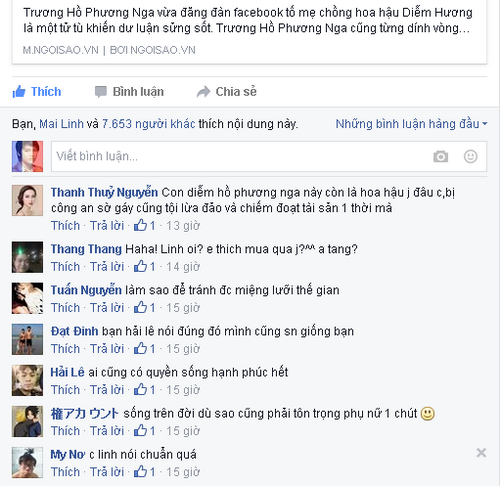 Mai Diệu Linh, Trương Hồ Phương Nga, Hoa hậu Diễm Hương, Sao Việt