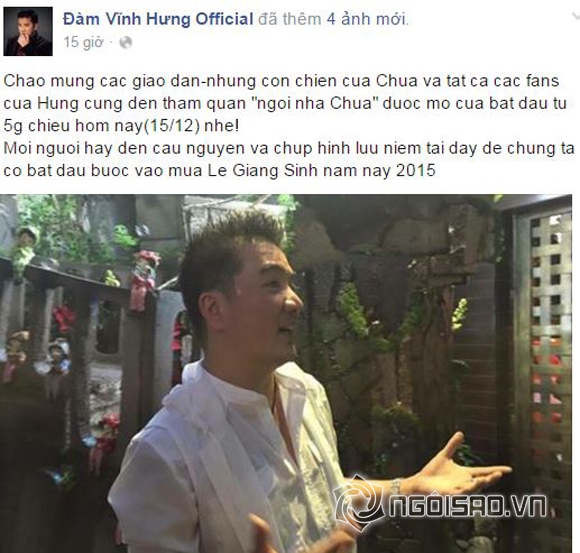Đàm Vĩnh Hưng, ca sĩ Mr. Đàm, Đàm Vĩnh Hưng đón giáng sinh, sao việt 