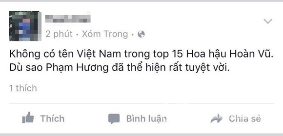 Phạm Hương, Phạm Hương trượt top 15, Miss Universe, sao Việt 