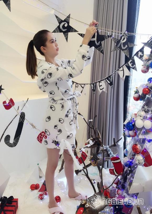 sao việt trang trí cây thông Noel, sao Việt, không gian đón Noel của sao Việt