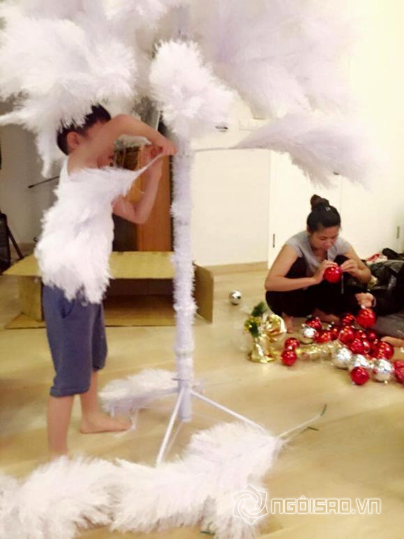 sao việt trang trí cây thông Noel, sao Việt, không gian đón Noel của sao Việt