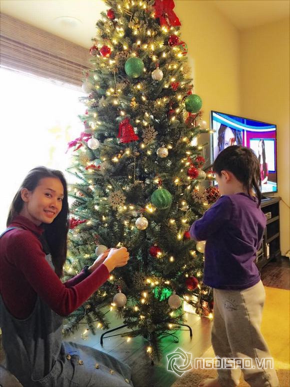 sao việt trang trí cây thông Noel, sao Việt, không gian đón Noel của sao Việt