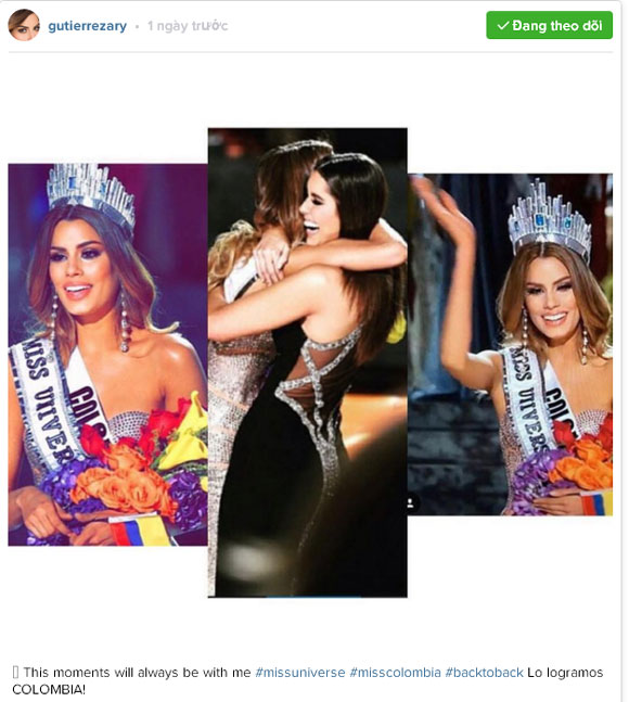 hoa hậu hụt colombia, Ariadna Gutierrez,tân hoa hậu hoàn vũ