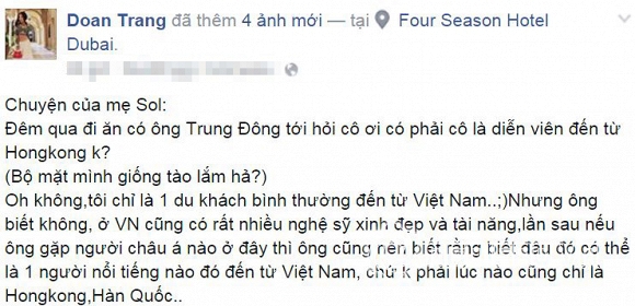 Đoan Trang, Đoan Trang du lịch Dubai, con gái Đoan Trang, sao việt 
